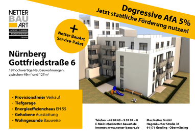 Wohnung zum Kauf Provisionsfrei 496.500 € 2 Zimmer 75,9 m² 6. Geschoss Gottfriedstraße 6 Nürnberg 90478