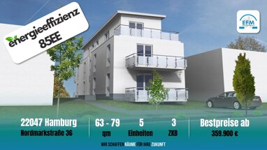 Wohnung zum Kauf provisionsfrei als Kapitalanlage geeignet 359.900 € 3 Zimmer 63 m² Wandsbek Hamburg 22041