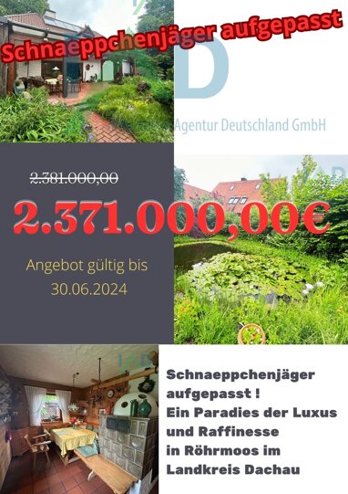 Einfamilienhaus zum Kauf 2.381.000 € 8 Zimmer 330 m² 1.043 m² Grundstück Biberbach Röhrmoos 85244