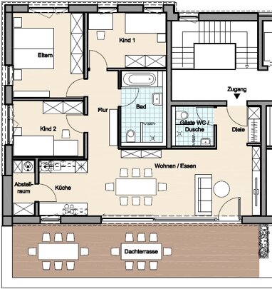 Penthouse zur Miete 1.500 € 4 Zimmer 102,8 m² 4. Geschoss Kanzmattstraße 6 Kehl - Sundheim Kehl 77694