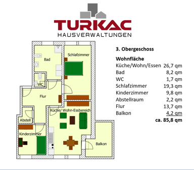 Wohnung zur Miete 890 € 3 Zimmer 86 m² 3. Geschoss Biedenkopf Biedenkopf 35216