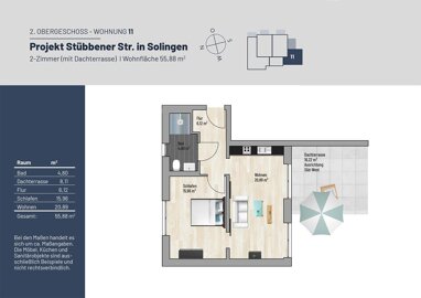 Wohnung zum Kauf 239.000 € 2 Zimmer 56 m² frei ab sofort Stübbener Straße 76 Foche - Demmeltrath - Fuhr Solingen 42719