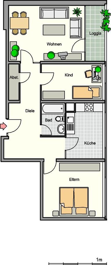 Wohnung zur Miete 489 € 3 Zimmer 79,3 m² 4. Geschoss Kattowitzer Straße 4 Kreuztal Kreuztal 57223