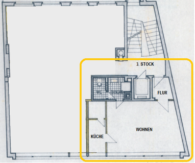 Wohnung zur Miete 360 € 1 Zimmer 32 m² 3. Geschoss Am Plärrer 17 Gostenhof Nürnberg 90443