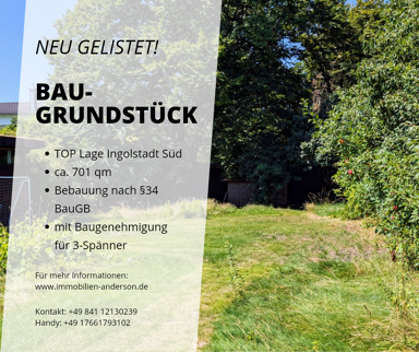 Grundstück zum Kauf 700.000 € 701 m² Grundstück Bahnhofsviertel Ingolstadt 85051