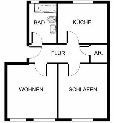 Wohnung zur Miete 409 € 2 Zimmer 51,6 m² 2. Geschoss Mont-Cenis-Straße 207 Sodingen - Kern Herne 44627