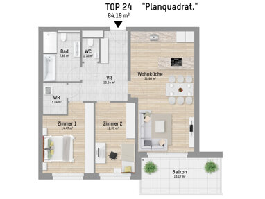 Wohnung zum Kauf 639.900 € 3 Zimmer 84,2 m² Pastorstraße 28 Wien 1210
