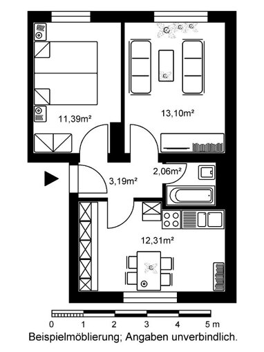 Wohnung zur Miete 490 € 2 Zimmer 42,1 m² Erdgeschoss Schloßborner Straße 79 Gallus Frankfurt am Main 60326