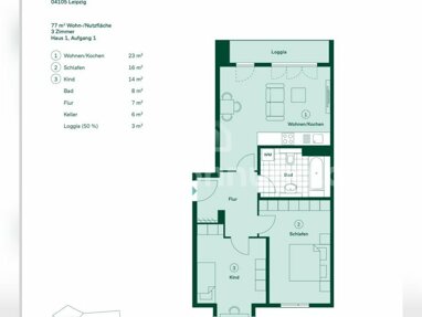 Wohnung zur Miete 1.150 € 3 Zimmer 65 m² 1. Geschoss Zentrum - Nordwest Leipzig 04105