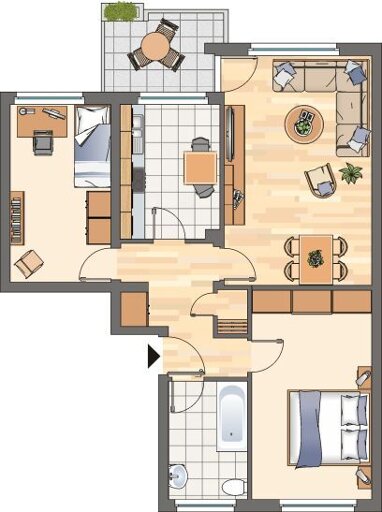 Wohnung zur Miete 469 € 3 Zimmer 71,4 m² 3. Geschoss Händelstraße 5a Methler Kamen 59174