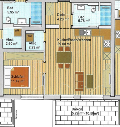 Wohnung zur Miete 760 € 2 Zimmer 58 m² 1. Geschoss frei ab sofort Wullenstetten Senden 89250