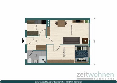 Wohnung zum Kauf 70.000 € 2 Zimmer 35 m² 4. Geschoss frei ab 01.04.2025 Mittelfeld Hannover 30519