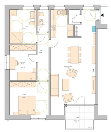 Wohnung zum Kauf provisionsfrei 374.400 € 3 Zimmer 95 m² frei ab sofort Rhade Dorsten 46286