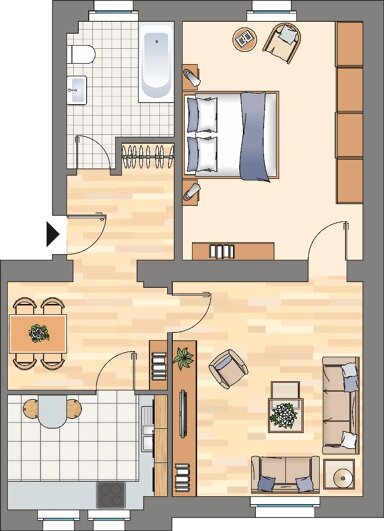 Wohnung zur Miete 509 € 2,5 Zimmer 65,7 m² EG frei ab 28.02.2025 Neptunstraße 19 Bövinghausen Dortmund 44388