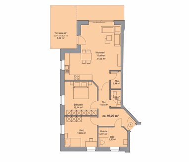 Wohnung zum Kauf 430.000 € 3 Zimmer 96,3 m² Erdgeschoss Westerkappeln Westerkappeln 49492