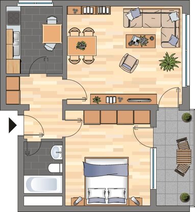 Wohnung zur Miete 359 € 2 Zimmer 50,9 m² Erdgeschoss Oldeoog 3 Mittelshuchting Bremen 28259