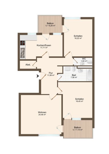 Wohnung zum Kauf 298.000 € 3,5 Zimmer 99 m² Brombach Lörrach 79541