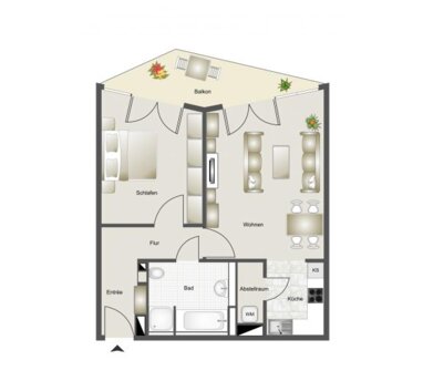 Wohnung zur Miete 677 € 2 Zimmer 68 m² 5. Geschoss Brandenburger Vorstadt Potsdam 14471