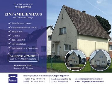 Einfamilienhaus zum Kauf 269.000 € 4 Zimmer 100 m² 618 m² Grundstück Weilerswist Weilerswist 53919