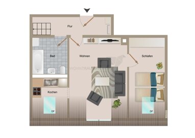 Wohnung zur Miete 248 € 2 Zimmer 45 m² 4. Geschoss Zschopauer Straße 142 Bernsdorf 420 Chemnitz 09126