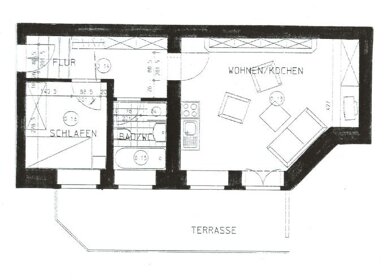 Terrassenwohnung zur Miete 299 € 2 Zimmer 46 m² EG frei ab sofort Altstadt Görlitz 02826