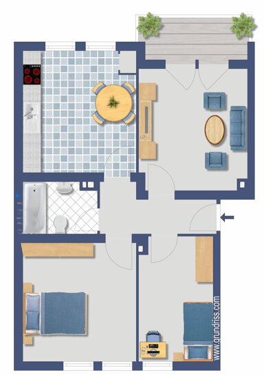 Wohnung zum Kauf provisionsfrei 205.000 € 3 Zimmer 63 m² 1. Geschoss Manteuffelstraße 18 Kalk Köln 51103