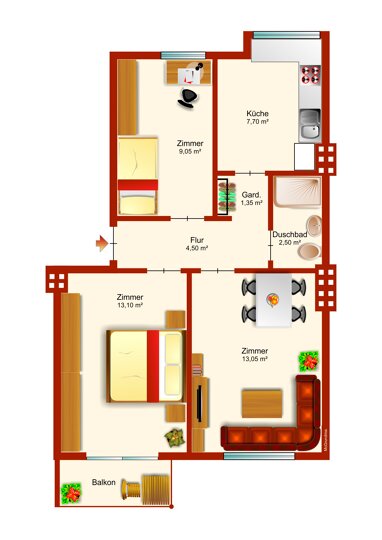 Wohnung zur Miete 745 € 3 Zimmer 60 m² 1. Geschoss Calvinstr. 2 Westend Bremen 28217
