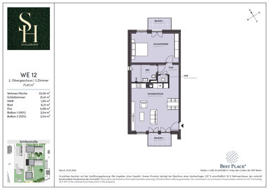 Wohnung zum Kauf 509.000 € 2 Zimmer 71,4 m² 2. Geschoss Schillerstraße 23 Rosenthal Berlin 13158