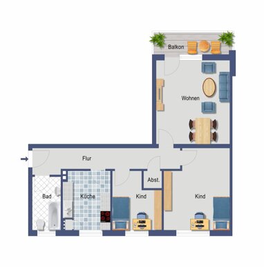 Wohnung zum Kauf Provisionsfrei 110.000 € 2,5 Zimmer 66 m² 1. Geschoss Billstedter Stieg 1 Oberstadt, Bez. 15 Geesthacht 21502