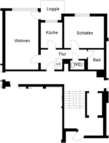 Wohnung zur Miete nur mit Wohnberechtigungsschein 286 € 2 Zimmer 62,7 m² 3. Geschoss frei ab 15.04.2025 Brunnenstr. 21 Alt - Georgsmarienhütte Georgsmarienhütte 49124