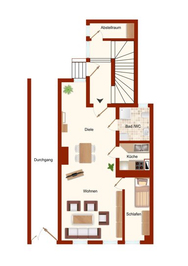 Wohnung zum Kauf 39.900 € 2 Zimmer 51 m² EG Südbahnhof / Reichsstraße Gera 07545