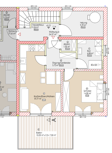 Wohnung zum Kauf 206.883 € 2,5 Zimmer 54,6 m² 1. Geschoss Tann Tann 84367