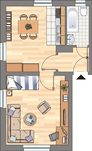Wohnung zur Miete 289 € 1 Zimmer 35,4 m² 1. Geschoss frei ab 09.08.2024 Auf dem Metlerort 3 Altenhöfen Herne 44623