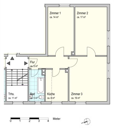 Wohnung zur Miete 498 € 3 Zimmer 65,8 m² 2. Geschoss Bremer Heerstraße 20 Wunderburgstraße Oldenburg 26135