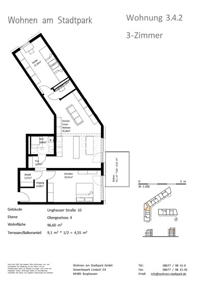 Wohnung zum Kauf provisionsfrei als Kapitalanlage geeignet 511.000 € 3 Zimmer 96,6 m² Unghauser Straße 10 Burghausen Burghausen 84489