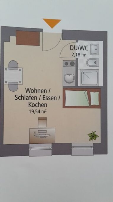 Apartment zur Miete 435 € 1 Zimmer 21,7 m² Erdgeschoss frei ab 01.09.2024 Werner-von-Siemens-Straße 9 Stubenloh Erlangen 91052
