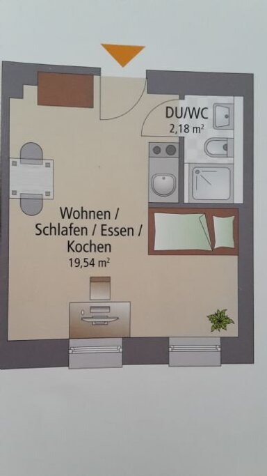 Studio zur Miete 435 € 1 Zimmer 21,7 m² EG frei ab 01.03.2025 Werner-von-Siemens-Straße 9 Stubenloh Erlangen 91052