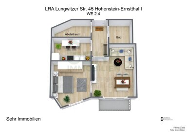 Wohnung zur Miete 362 € 2 Zimmer 45,2 m² 2. Geschoss frei ab 01.04.2025 Lungwitzer Str. 45 Hohenstein-Ernstthal Hohenstein-Ernstthal 09337