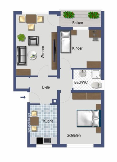 Wohnung zum Kauf Provisionsfrei 211.000 € 3 Zimmer 71 m² 2. Geschoss Lohmarer Straße 12 Humboldt / Gremberg Köln 51105
