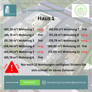 Wohnung zur Miete 1.159 € 3 Zimmer 92,7 m² frei ab 01.12.2024 Postredder 18-20 Nortorf 24589