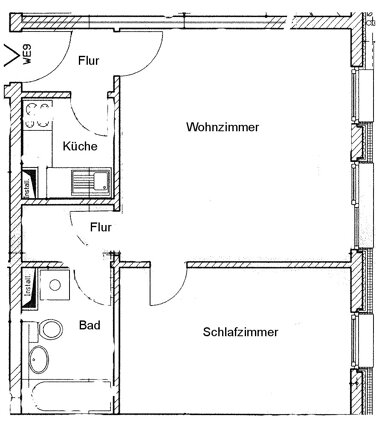Wohnung zur Miete 478,50 € 2 Zimmer 50 m² 1. Geschoss Blumenstraße 3 Zentrum - Nord Leipzig 04105
