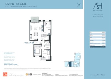 Wohnung zur Miete nur mit Wohnberechtigungsschein 906 € 4 Zimmer 88 m² frei ab sofort Gartenstr. 227 Lustnau - Aeule Tübingen 72074