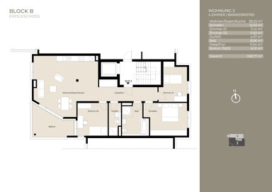 Wohnung zur Miete 1.855 € 4 Zimmer 108,8 m² frei ab sofort Plieningen Stuttgart 70599