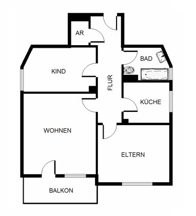 Wohnung zur Miete 429 € 3 Zimmer 66,6 m² 3. Geschoss Wiebringhausstraße 6 Hassel Gelsenkirchen 45896