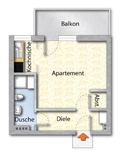 Wohnung zur Miete 595 € 1 Zimmer 34 m² 1. Geschoss Steinerstr. 30 Beuel-Zentrum Bonn 53225