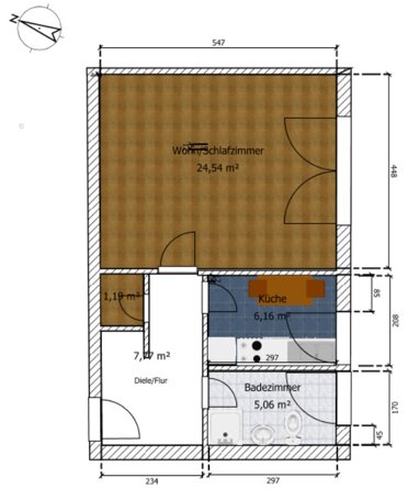 Apartment zur Miete 450 € 1 Zimmer 44 m² 1. Geschoss Miesenheimerstr. 50 Plaidt 56637
