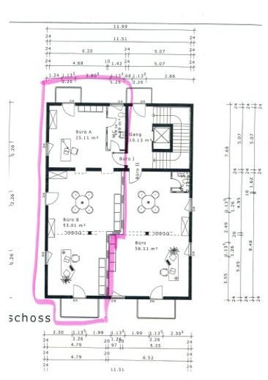 Büro-/Praxisfläche zur Miete provisionsfrei 895 € 2 Zimmer 85 m² Bürofläche Tettenweiserstr. 12 Pocking Pocking 94060