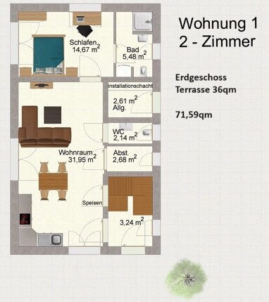 Wohnung zum Kauf Provisionsfrei 219.900 € 2 Zimmer Kattenturm Bremen 28277