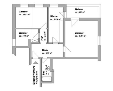 Wohnung zur Miete 667,50 € 2,5 Zimmer 79,8 m² Erdgeschoss Innenstadt Coburg 96450