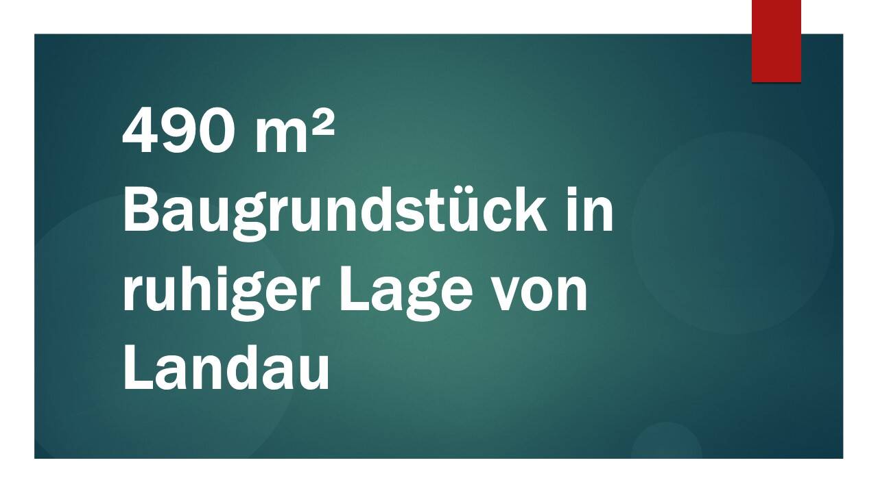 :: Schönes Abrissgrundstück mit Garten in ruhiger Lage von Landau (B 360-2) ::
